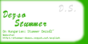 dezso stummer business card